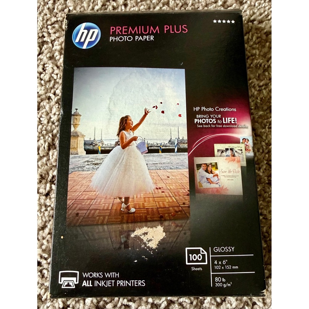 HP Premium Plus Photo Paper 4x6 Glossy CR668A Inkjet 80lb FEW PAGES MISSING